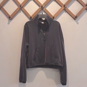 Lululemon Carbon Color Sweatshirt w/ Collar & Front Pocket in Pristine Condition